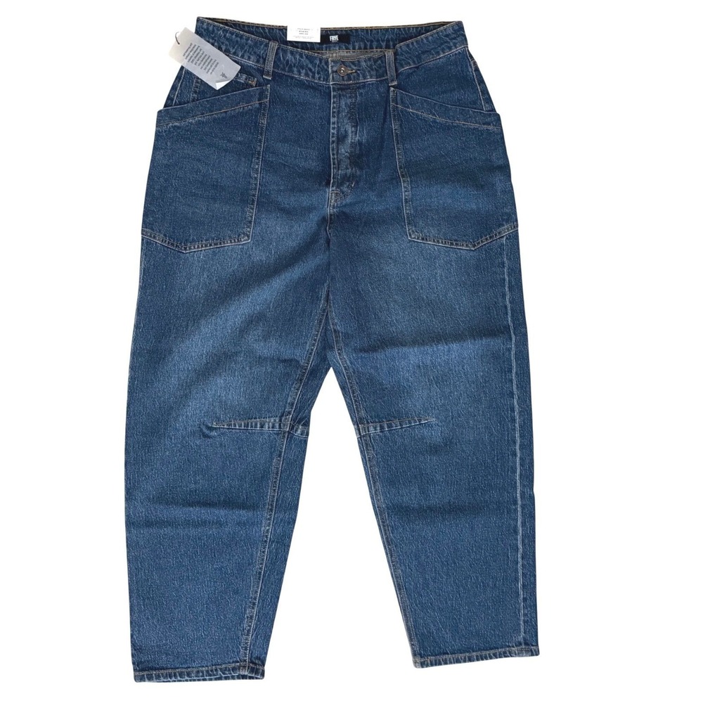 New Frye Barrel Jean Womens 6 Medium Wash Blue High Rise Curved Leg Denim - Picture 9 of 10